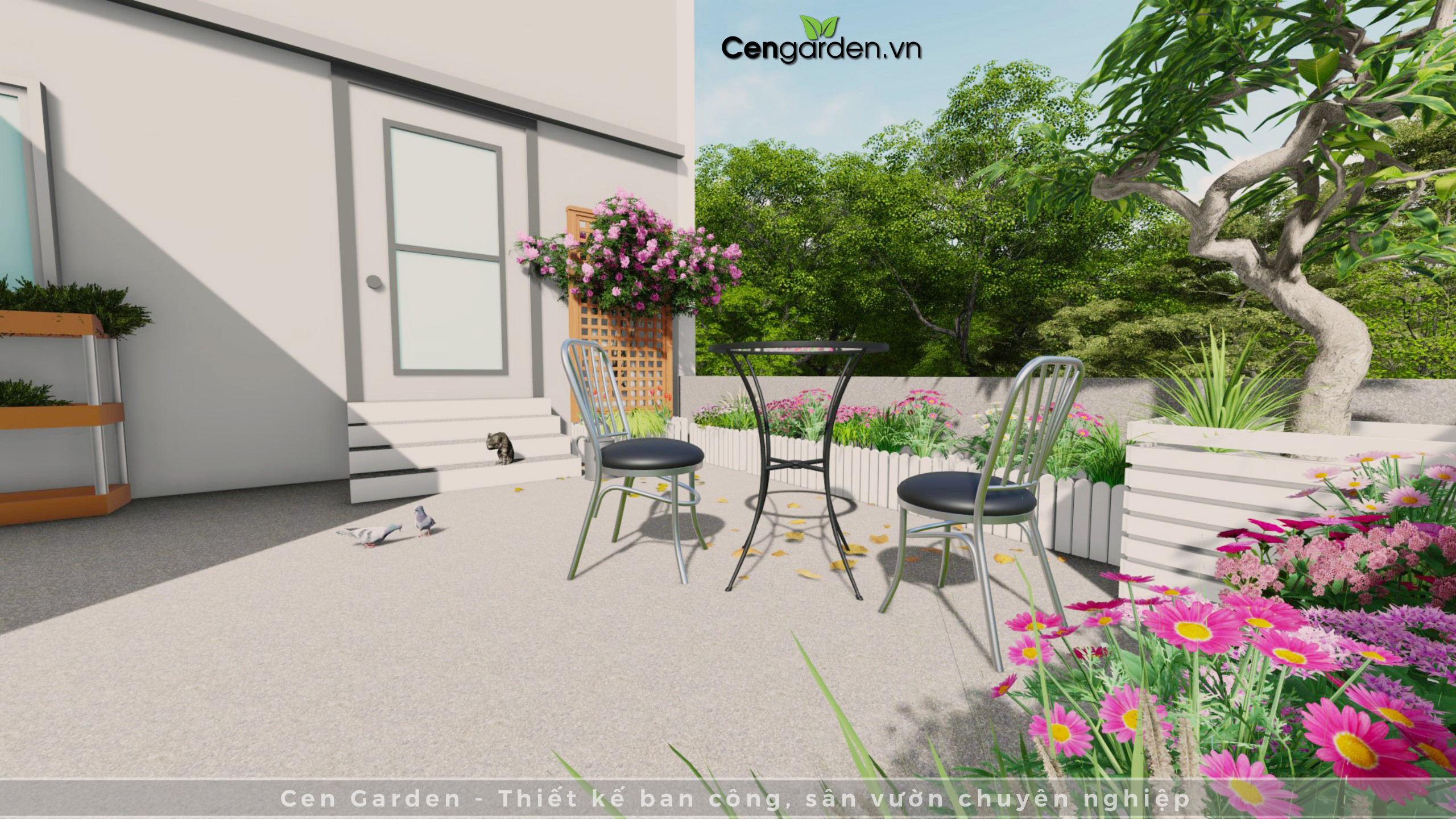 Thiết kế ban công 3D The Garden- Mễ Trì