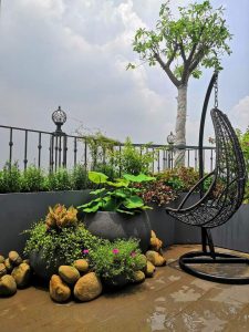 Trang trí vườn sân thượng phong cách tự nhiên đẹp