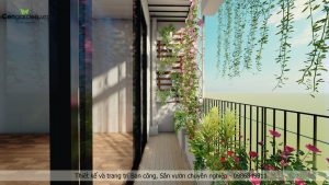 Ảnh thiết kế 3D ban công tại Ocean Park