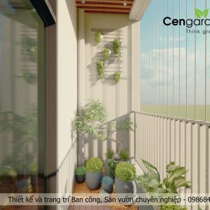 Ảnh thiết kế 3D ban công tại Kosmo Tây Hồ