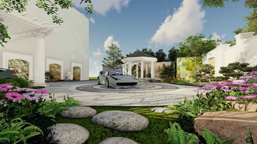 Thi công thiết kế sân vườn