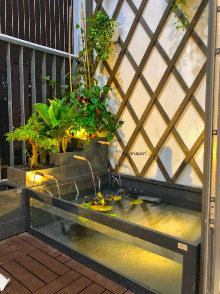 Chậu gỗ nhựa bể cá Vinapot