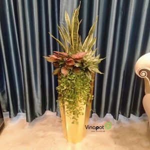 Chậu Composite cao cấp Garnet Gold Tự Tưới ROS