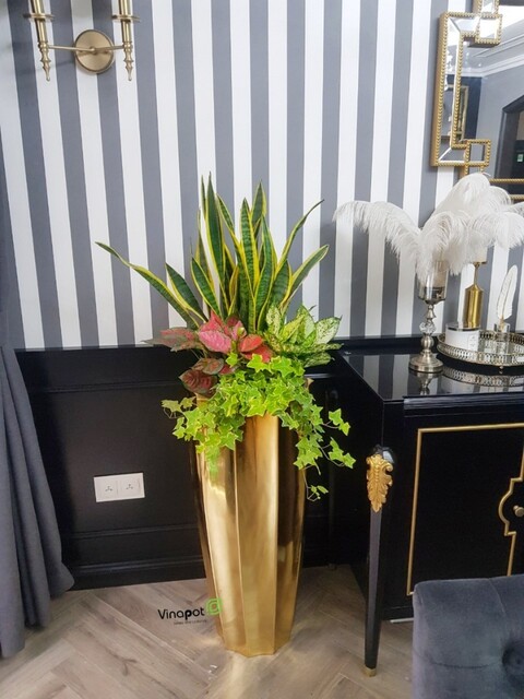 Chậu Composite cao cấp Garnet Gold Tự Tưới ROS