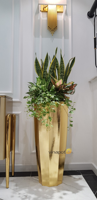 Chậu Composite cao cấp Garnet Gold Tự Tưới ROS