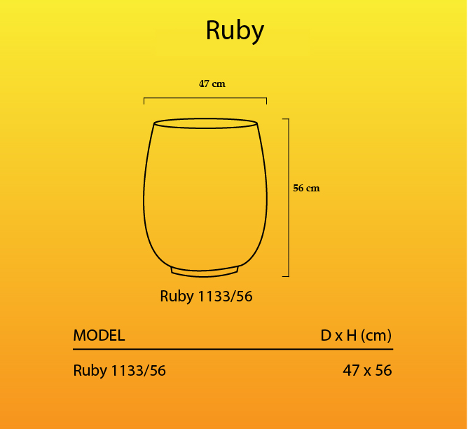 Kích thước chậu Ruby