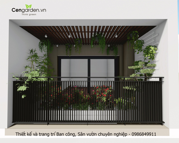 Thiết kế ban công 3D tại biệt thự Ocean Park