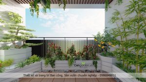 Thiết kế ban công 3D tại biệt thự Ocean Park