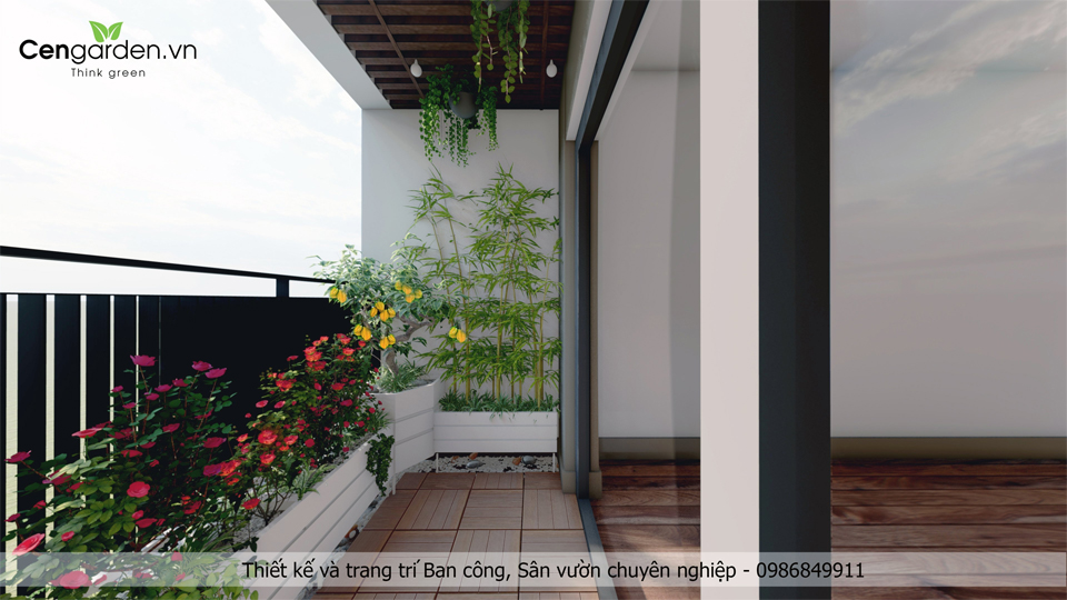 Thiết kế ban công 3D tại biệt thự Ocean Park